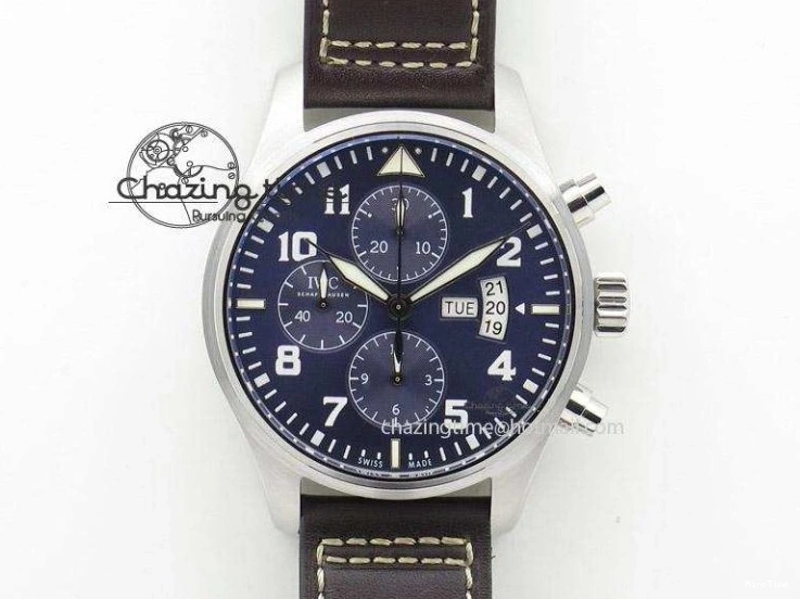 MIROTIME 0326 Bright Pilot Chrono SS AZF 1:1 Best Edition Green Dial on Brown Leather Strap A 7059